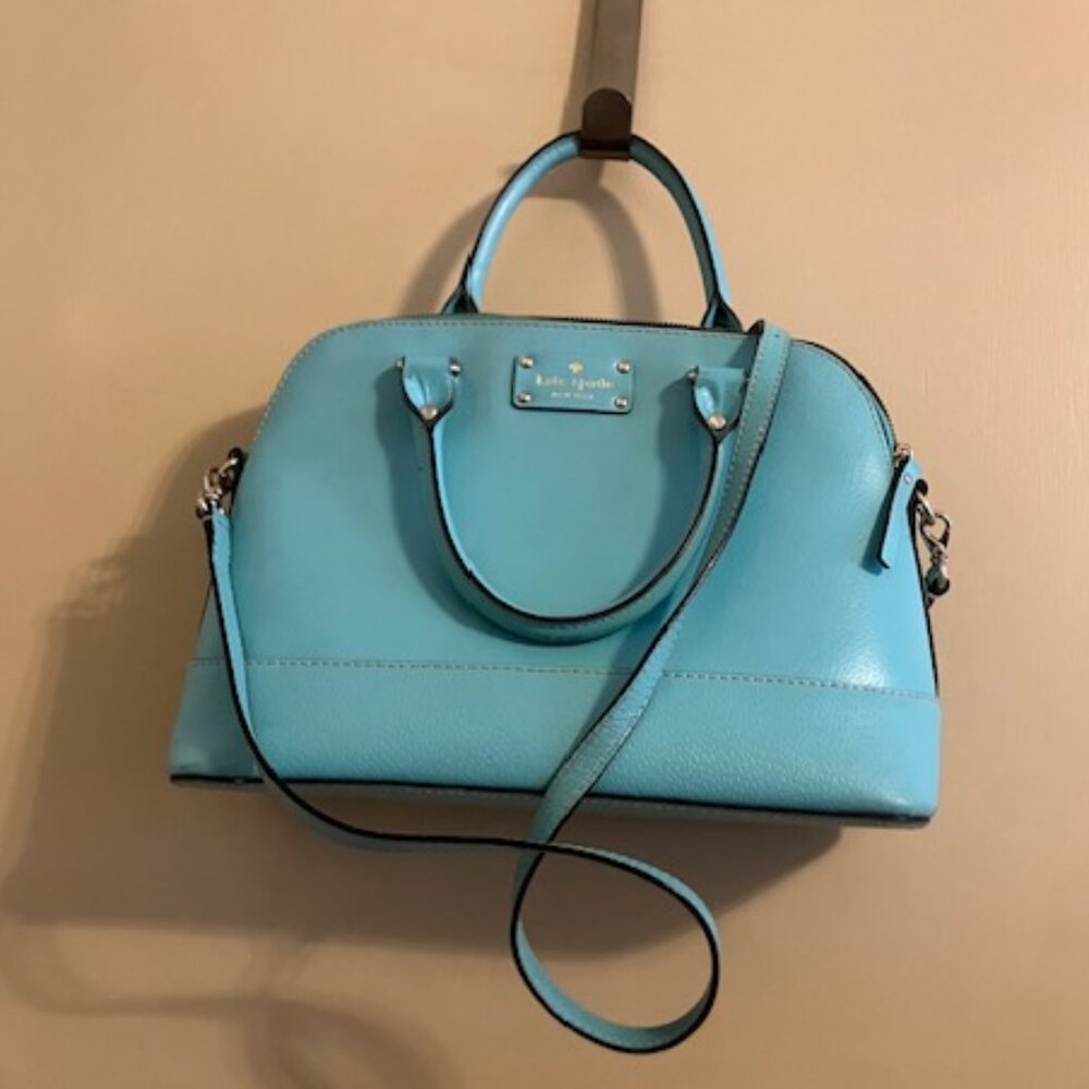Kate Spade Tiffany Blue Leather Hardbody Purse